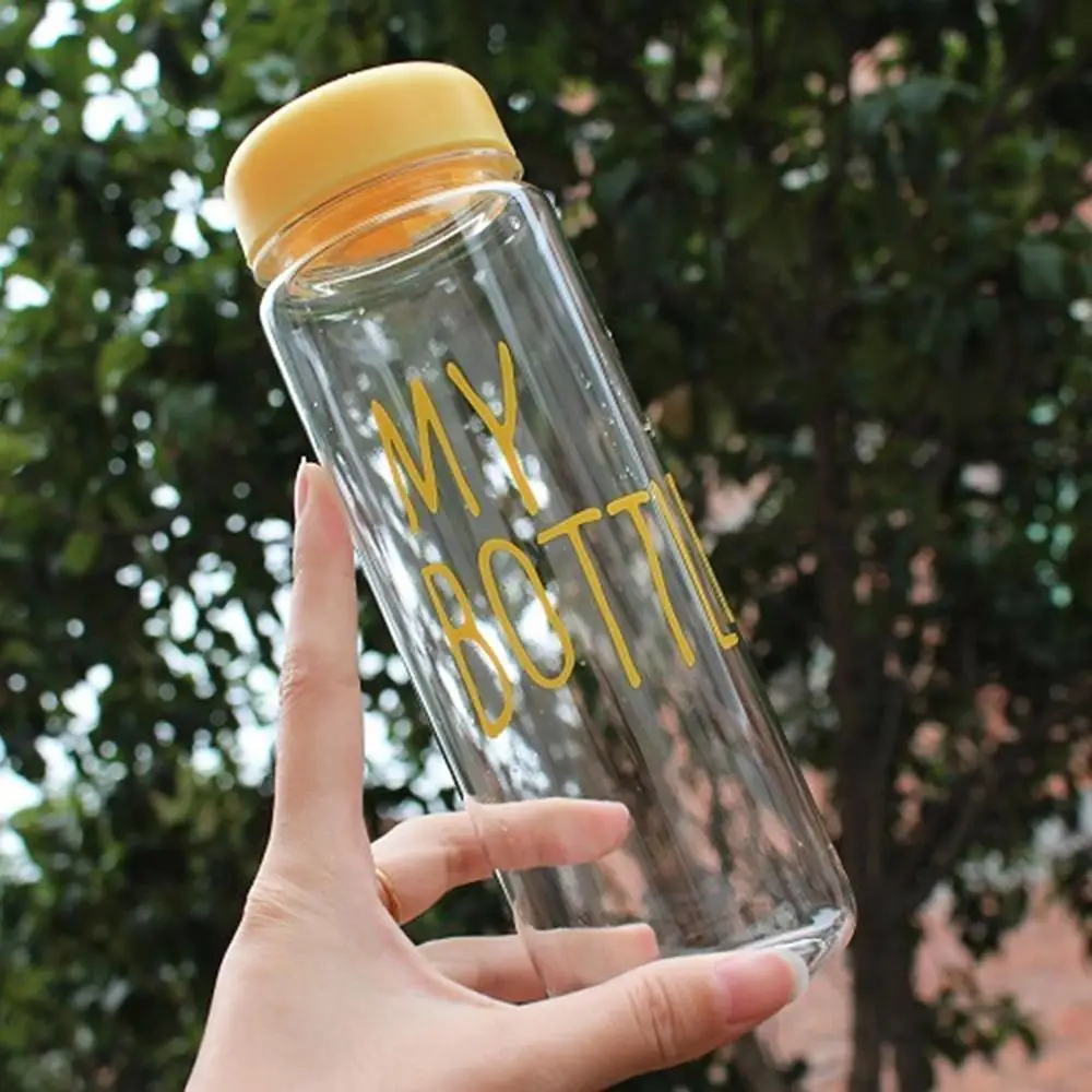 500 мл My Bottle настраиваемая прозрачная бутылка для воды с лимонным соком для спорта и велоспорта портативные бутылки для питья простого дизайна - Цвет: Yellow