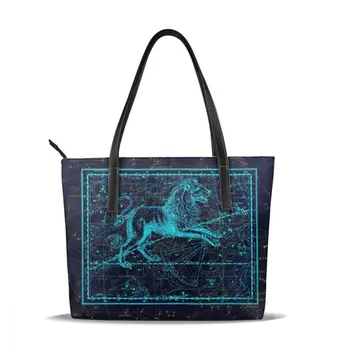 

NOISYDESIGNS Constellations Printing Handbags for Women Girl Shoulder Bag Ladies Femme Shopping Bag PU Leather