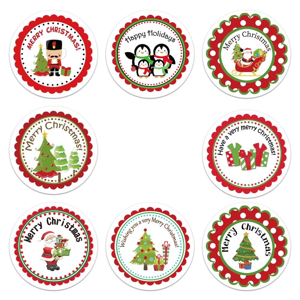 50-500pcs Frohe Weihnachten Aufkleber Santa Claus Elch Muster Aufkleber Party Urlaub Dekoration Geschenk Aufkleber Backen Aufkleber Etikett – Detail 19