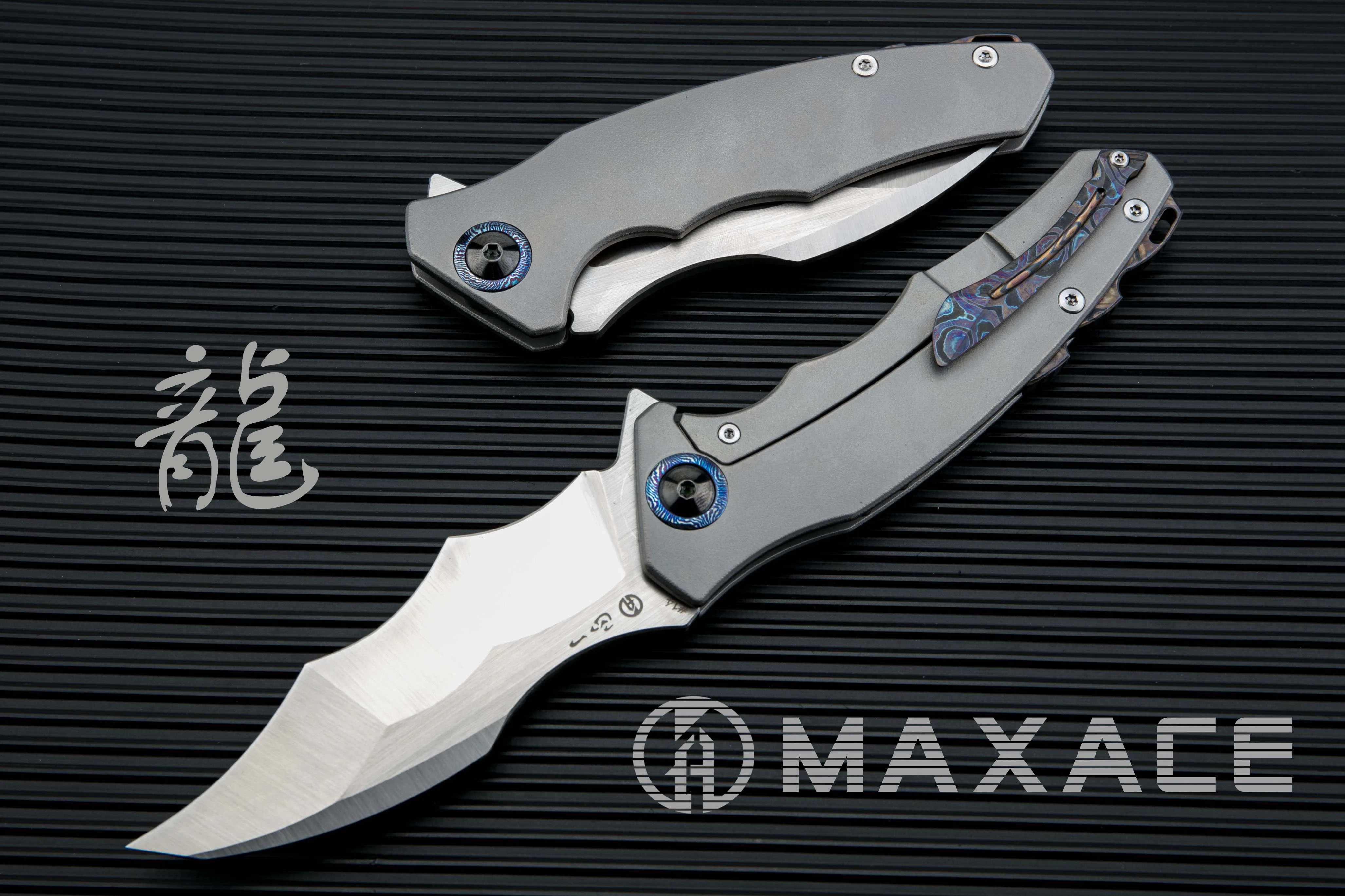 MAXACE Legend о нож «дракон» M390 стальное лезвие титановая ручка Zicronium timascom