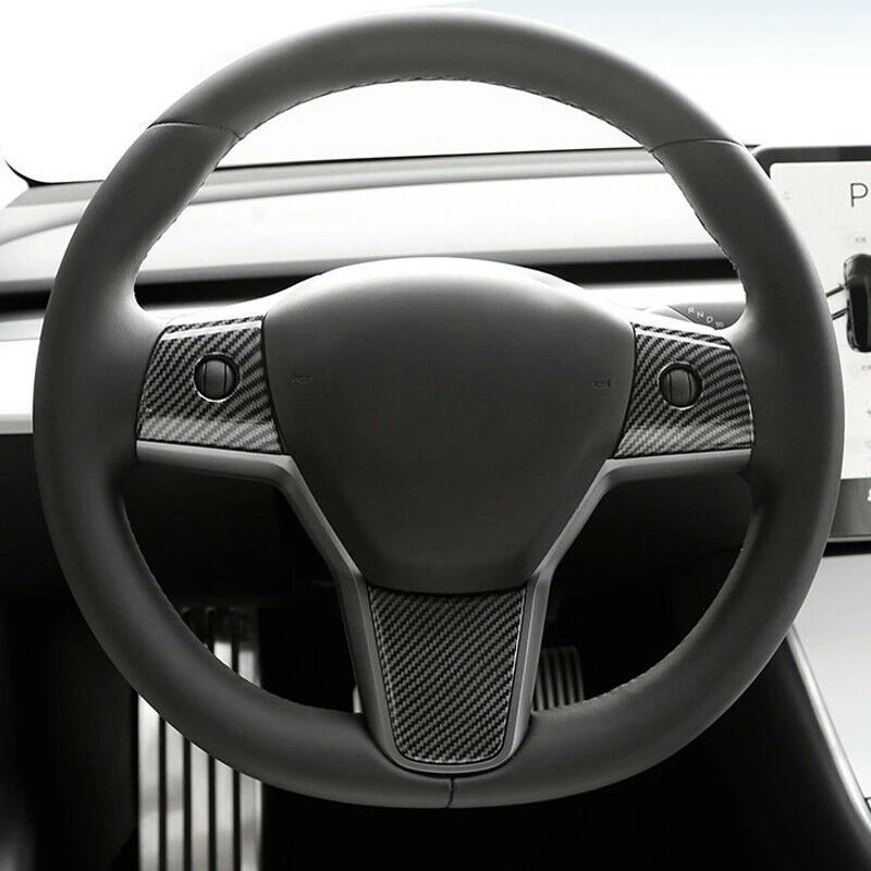 3 шт. сухие наклейки на руль из углеродного волокна Tesla модель 3