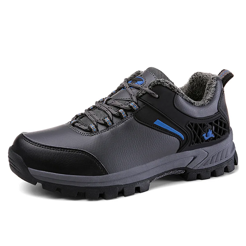 3018 plus Wool Gray 39-45 Осенняя новая стильная мужская уличная походная обувь больших размеров повседневная обувь с низким берцем обувь на резиновой подошве для кемпинга и путешествий, кроссовки - Цвет: 3018 plus Wool Gray