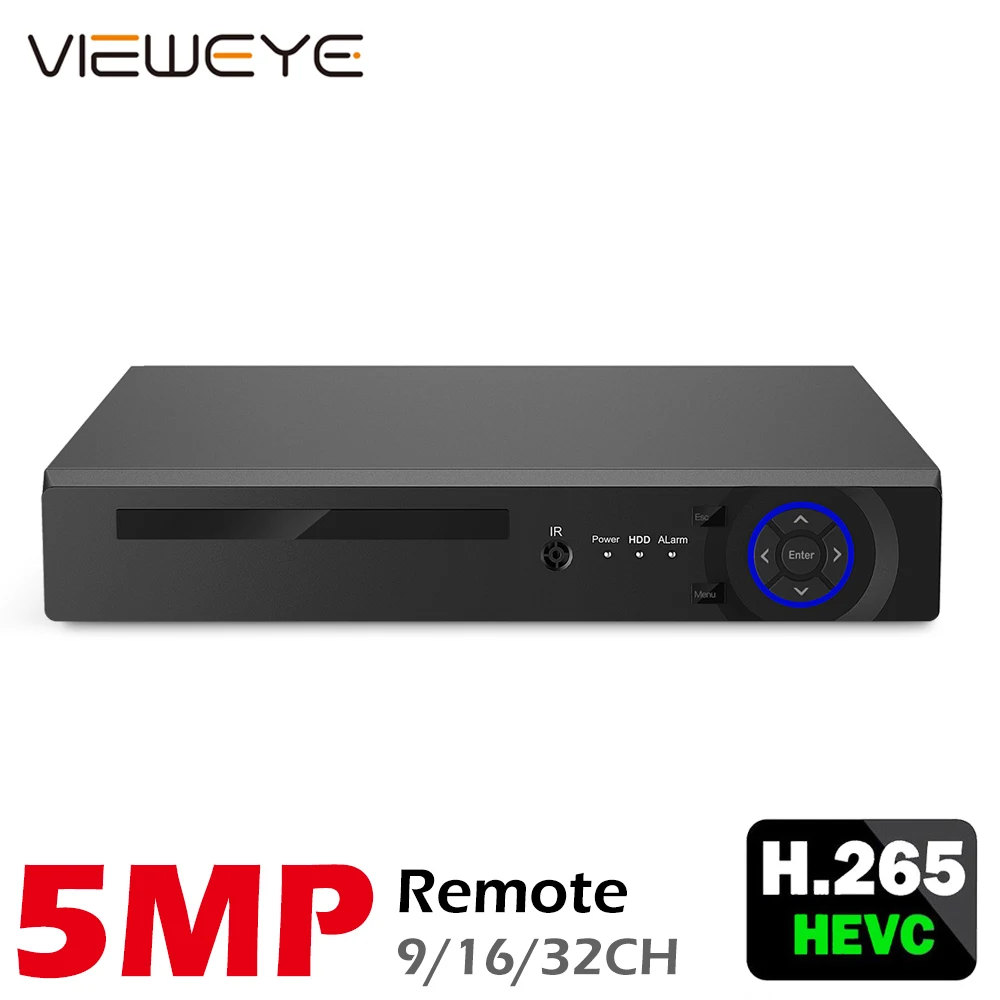 ViewEye 9CH 16CH 32CH 5MP CCTV H.264/H.265 NVR DVR сетевой видеорегистратор Onvif для ip камеры 1 SATA XMEYE P2P