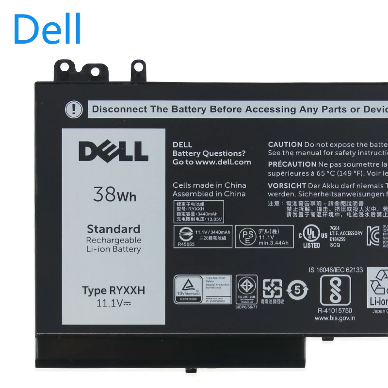 Устройство замено ноутбука Батарея для Dell Latitude 12 5000 11 3150 3160 3550 E5250 E5450 E5550 серии 11,1 V 38WH RYXXH