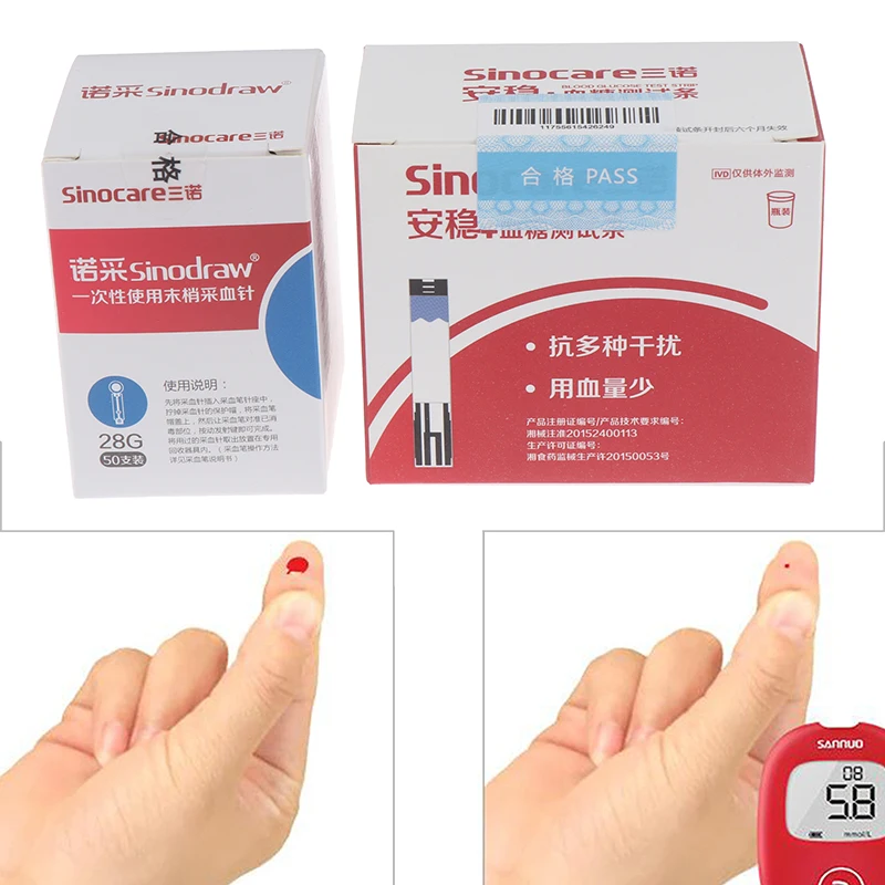 High Quality 50pcs blood glucose test strips+50pcs lancets,suit for the blood Glucose meter device