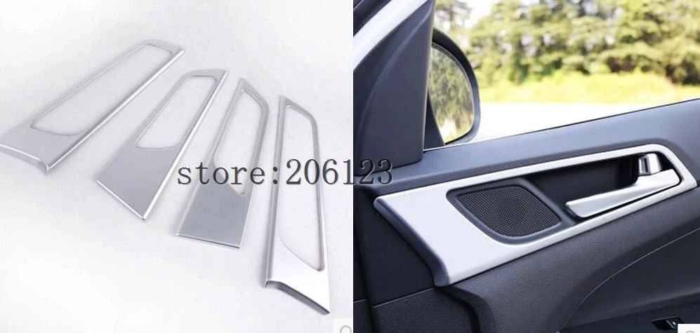 ABS 2015 2016 2017 для HYUNDAI TUCSON Chrome внутренняя боковая дверная ручка Чаша молдинг крышка