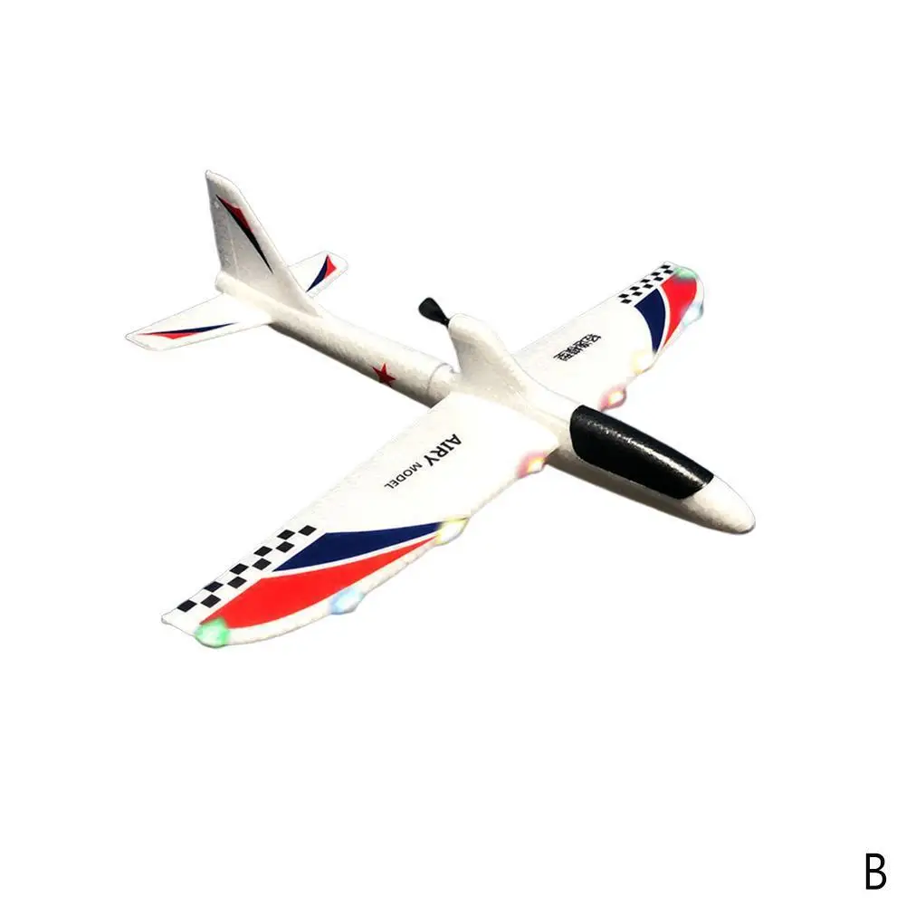 Ручной метательный Электрический самолет игрушка Детская образовательная модель Diy планер обтекаемый подарок конденсатор Пены Rc самолет - Цвет: B