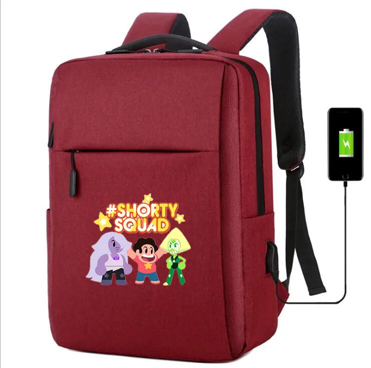 D Steven Universe canvas Backpack usb charging School Bags Meliodas Dragon printing shoulder bag Laptop travel bag rucksack - Цвет: D