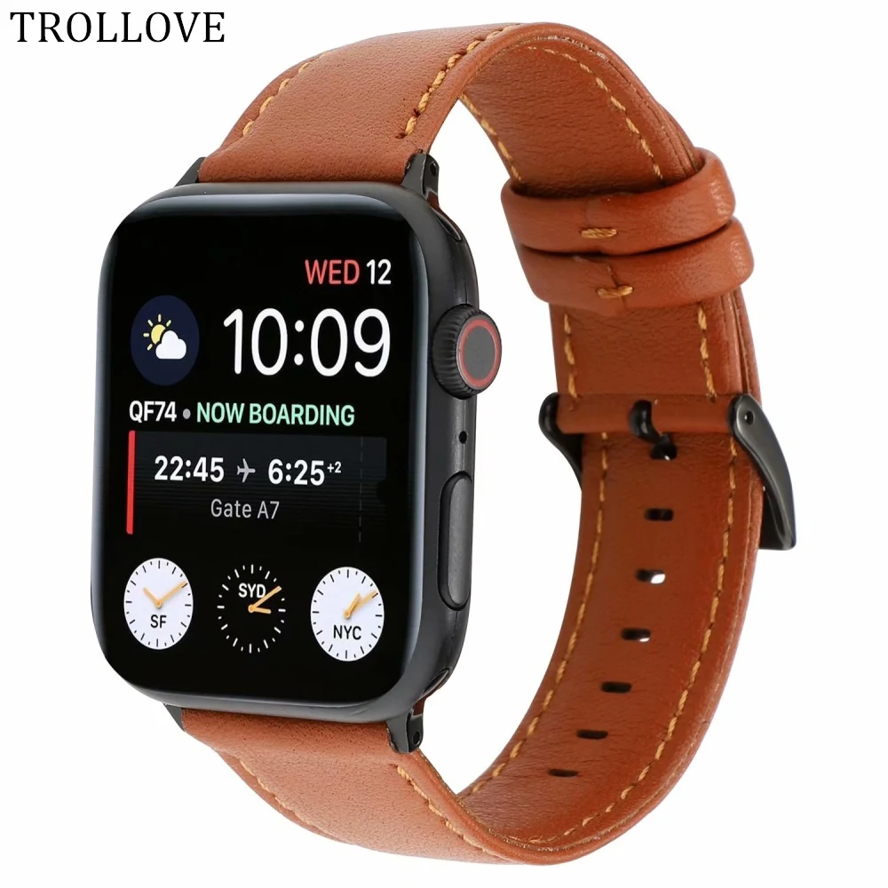 Ремешок для часов Apple Watch Series 5 4 3 ремешок для Iwatch 38 мм 42 мм кожаный браслет аксессуары для Apple Watch Band 44 мм 40 мм