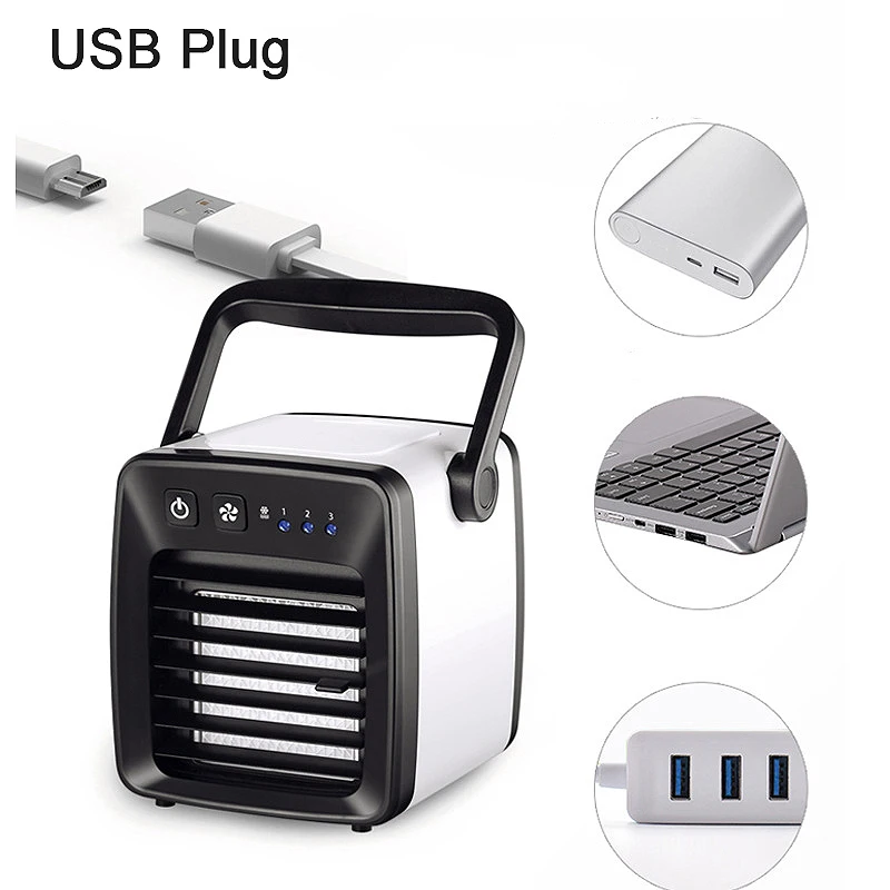 Мини Usb 3 в 1 настольный Персональный вентилятор охладитель воздуха холодильное увлажнение очистка воздуха, питание от Usb, тихая работа