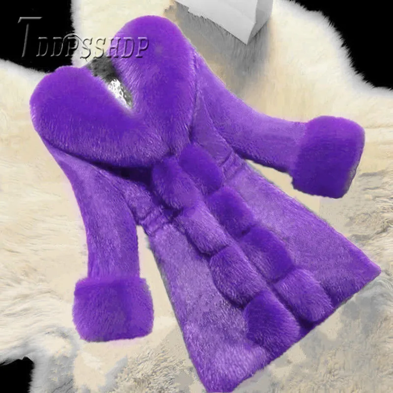 Fashion Imitation Rabbit Fur Women Coat M-4XL Size Female Jacket