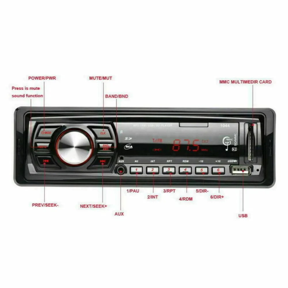 Стерео радио автомобиля радио 12 в FM Aux вход приемник SD USB MP3 MMC WMA автомобильный аудио плеер