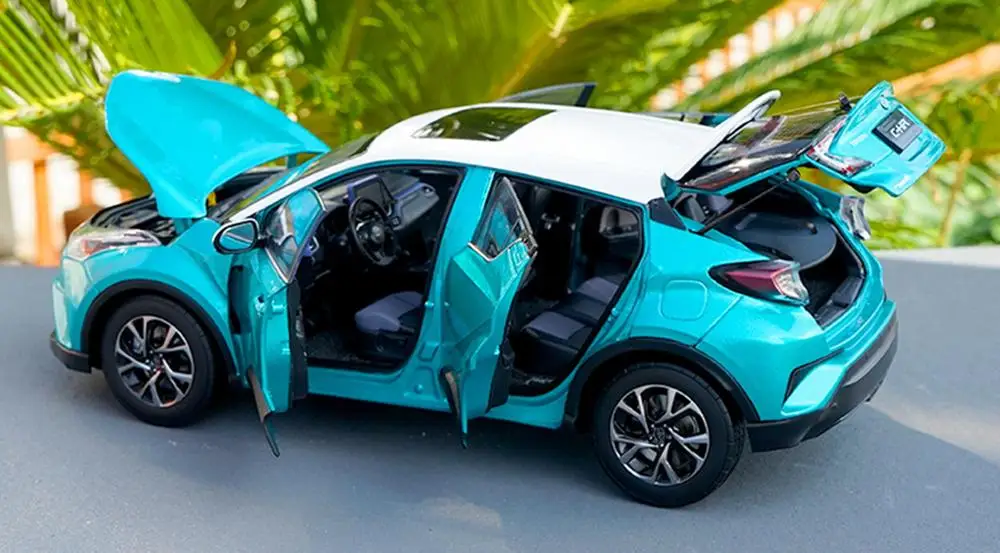 1/18 весы Toyota C-HR CHR зеленый/белый Литье под давлением автомобиля модельные игрушки, коллекционные подарки