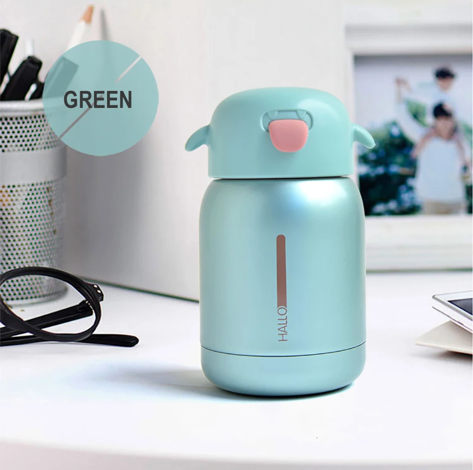 Funny Portable Thermal Water Bottle Tongue Out Handle Cute Stainless Steel Thermos Cup Mini Cute Office Vacuum Flasks