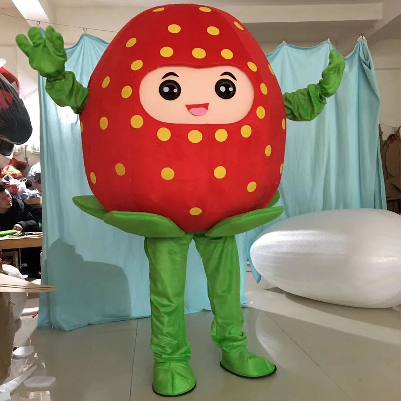 Color 1 Маскарадный костюм MASCOT «Клубничка» для взрослых, вечерние костюмы, костюмы для игр, одежда для рекламы, карнавал, Хэллоуин, Пасха - Цвет: Color 1
