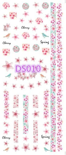 5 листов 3D наклейки для ногтей смешанные цветные дизайнерские наклейки для ногтей наклейки для макияжа корейские водные тату Маникюр Инструмент DS07-12