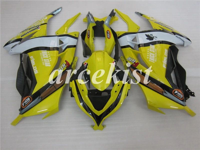 Набор впрыскивателей мотоцикл обтекатели комплект кузова подходят для Kawasaki Ninja300 ZX300R EX300 2013 желтый