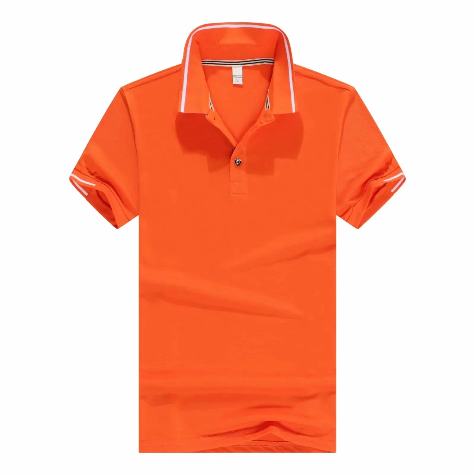 Женская летняя рубашка поло с принтом логотипа на заказ, модная Повседневная рубашка поло с коротким рукавом - Цвет: Оранжевый