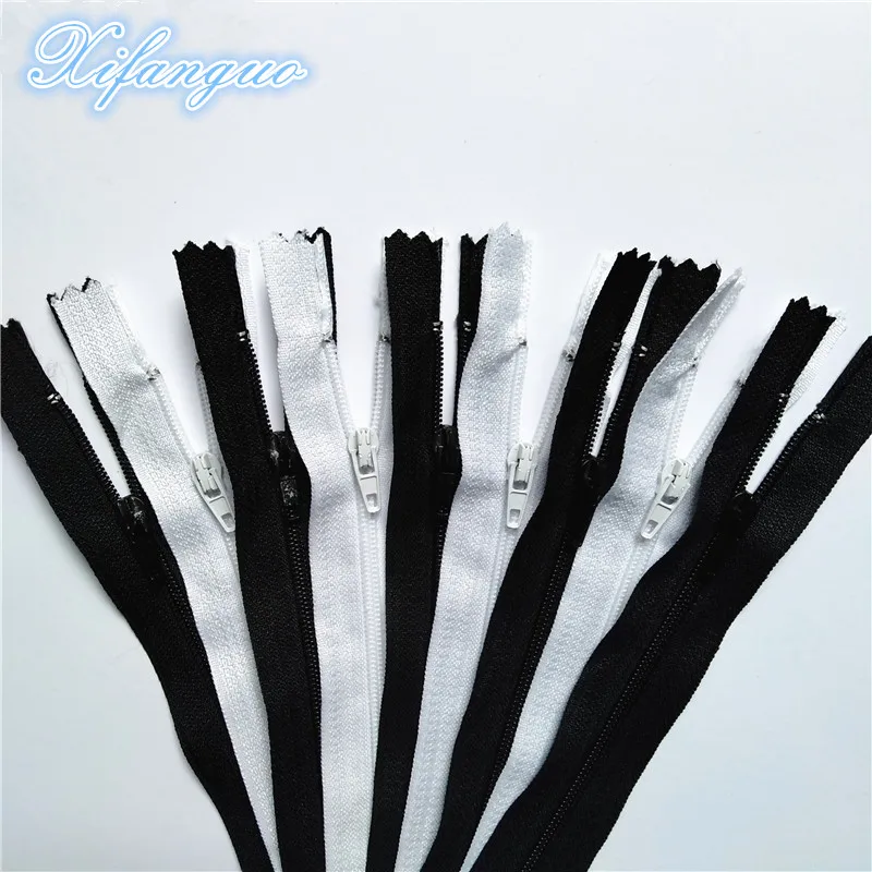50 100 шт черно белые 3 #23 см (9 дюймов) закрытые нейлоновые застежки молнии для