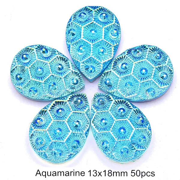 10x14mm-50pcs Большая распродажа, стразы в виде листьев, пришитые стразы из смолы, звездное небо, стразы для шитья, много размеров, пришитые стразы, свадебное платье, B3107 - Цвет: 10x14mm-50pcs