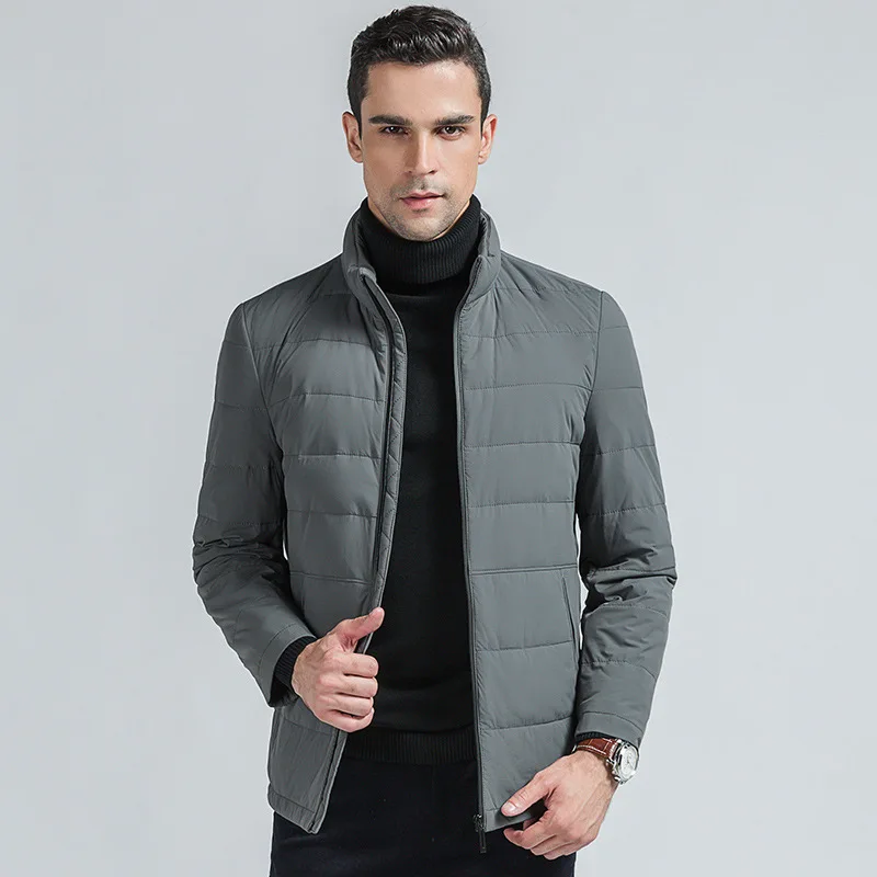 Down Jacket Teenager Men Stand Collar Fashion Casual Wear down Feather Coat Thick Large Size