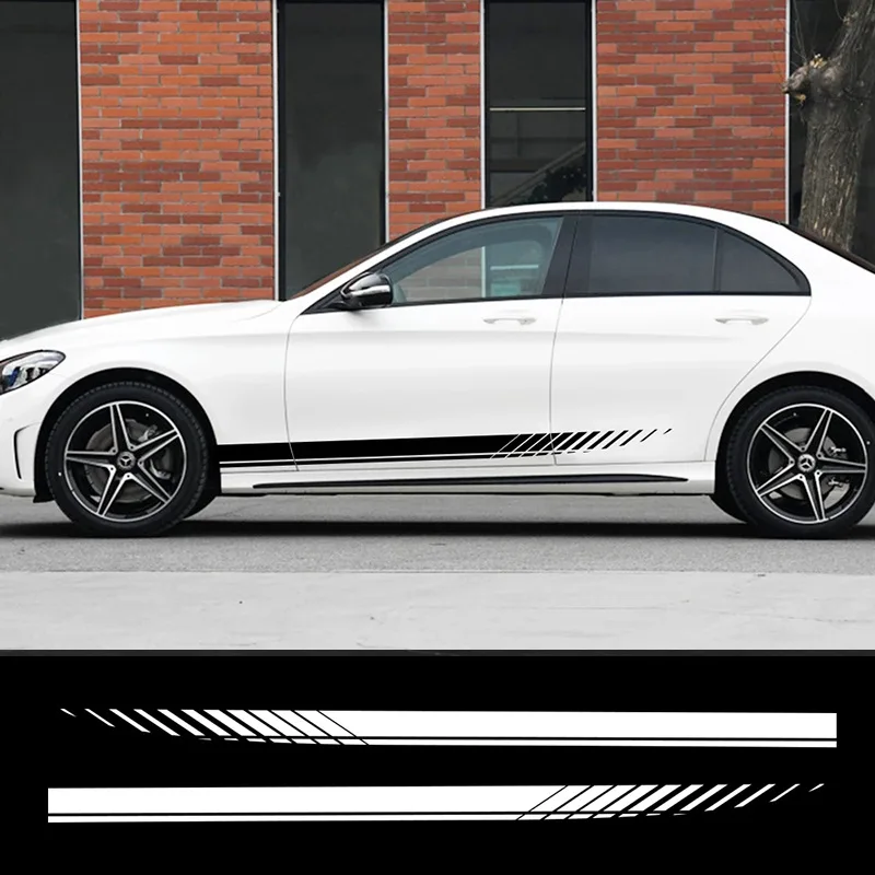 

190x9cm Automobiles Side Stripe Breaking Point Sticker Racing Totem Vinyl Decals