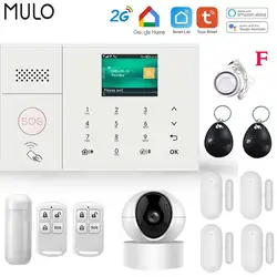 MULO Wifi GSM Simply Safe Alarm System for Home Business Wireless Tuya Smart Home SMS APP Control Burglar Alarm DIY Kit PG108