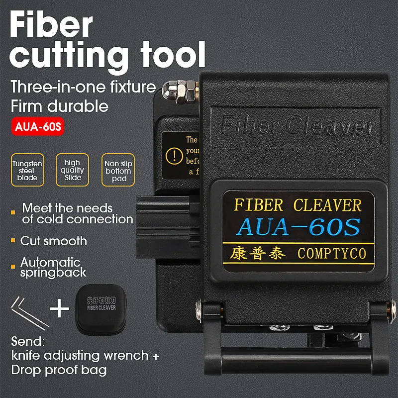 

High Precision Fiber Cable Cutting Tool AUA-60S Optic Fiber Cleaver Cutter 12 Position Blade Cutting knife Metal Materia