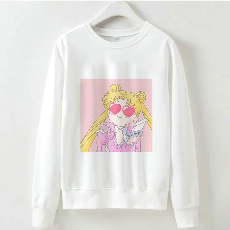 Весна Лето Harajuku Kawaii Забавный Сейлор Мун японский женский свитер пуловер Топы уличная Толстовка с длинным рукавом - Цвет: 2255