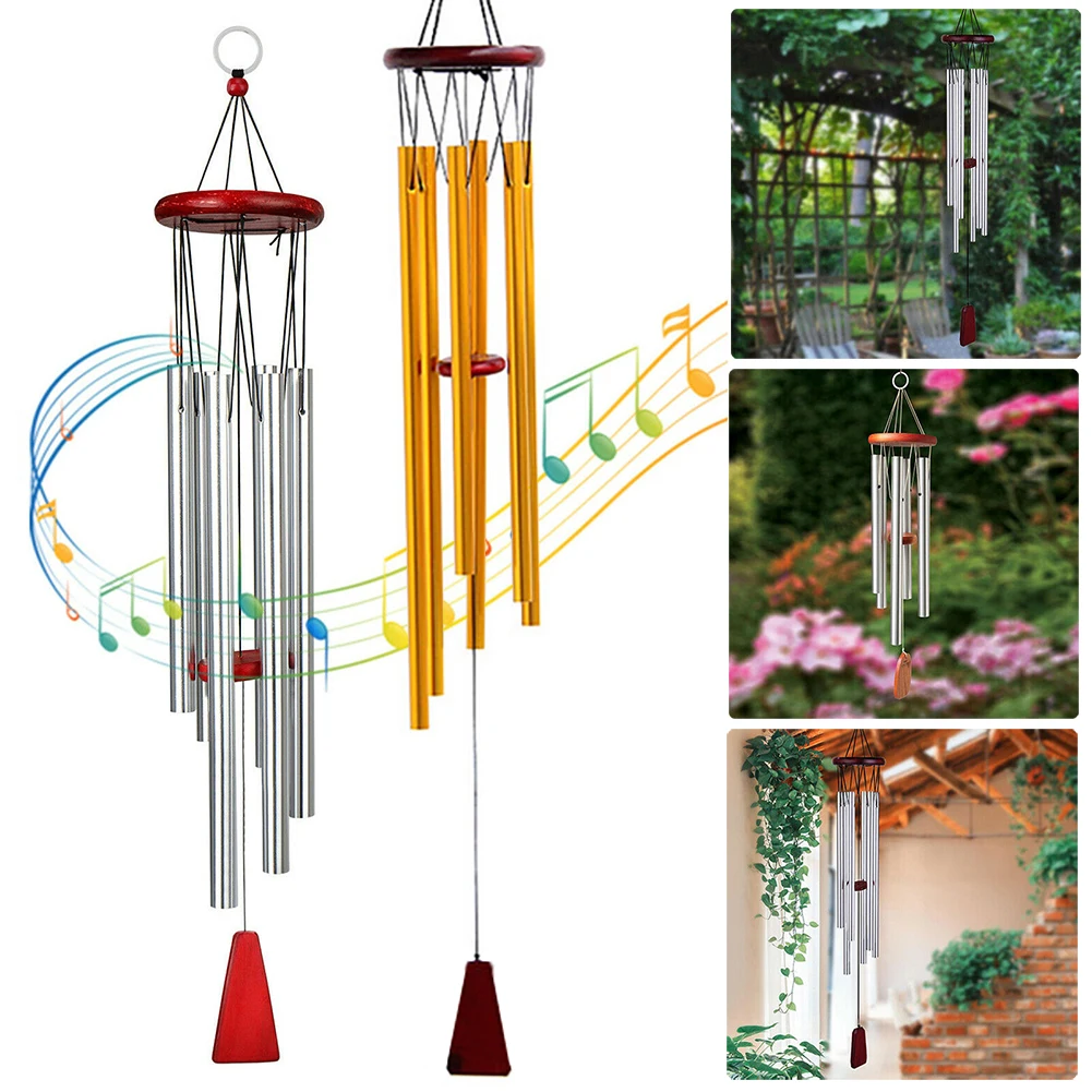 6 Трубок Windchimes Часовня Колокольчик музыка ветра дверь Настенный декор Сад домашний декор античный удивительный Грация глубокий резонансный