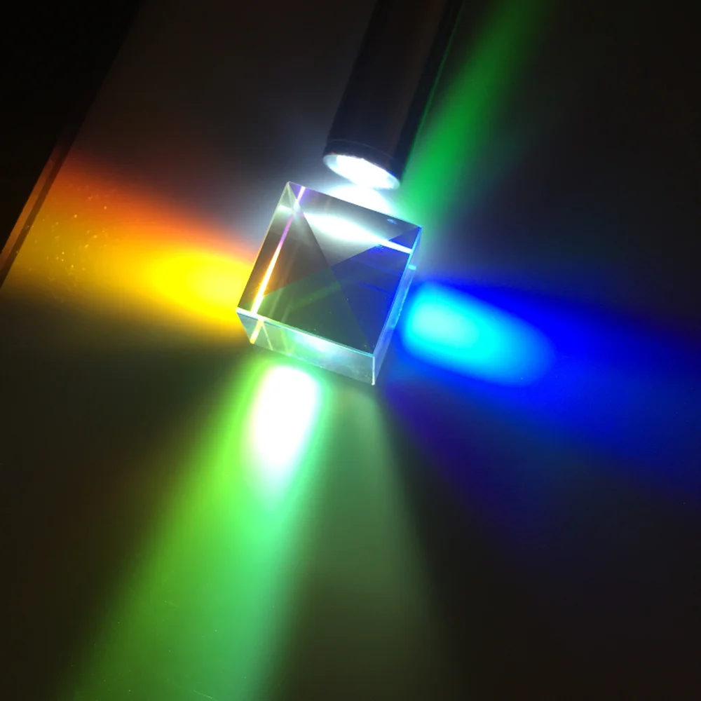 1 шт. 20*20*17 мм креативная фотография из радужного стекла с светильник, кубическая цветная Призма