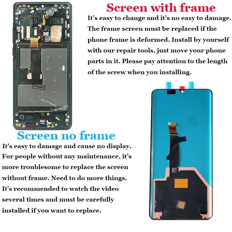 6,4" AMOLED для huawei P30 Pro ЖК-дисплей кодирующий преобразователь сенсорного экрана в сборе VOG-L29 VOG-L09 VOG-L04 Дисплей с рамкой Запчасти для авто