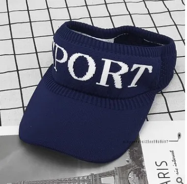 A navy LOOZYKIT, мужская вязаная Регулируемая Кепка для бега, тенниса, гольфа,, унисекс, Пустой Топ, летний козырек, солнцезащитная Кепка, Женская солнцезащитная Кепка - Цвет: A navy