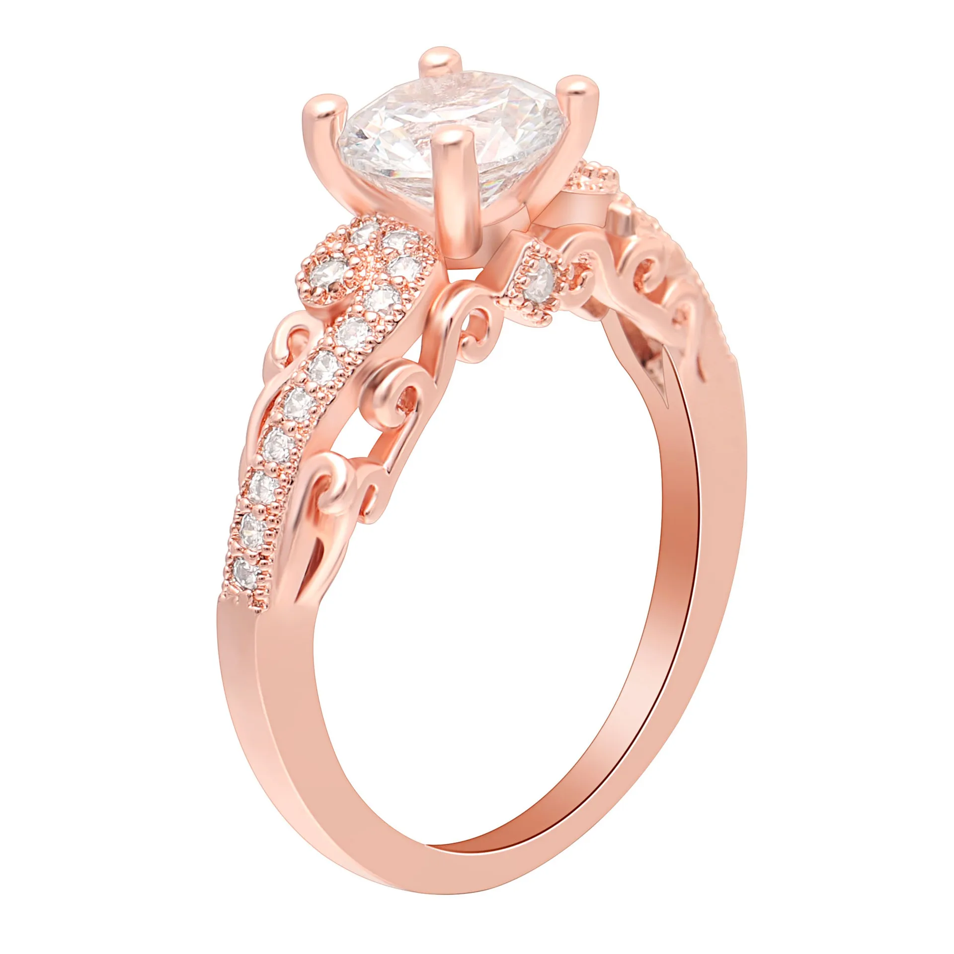 14 к розовое золото VVS1 бриллиантовое кольцо для женщин Anillos De Bizuteria Bague Etoile чистый драгоценный камень 14 к розовое золото 2 карата коробочка для кольца с бриллиантом