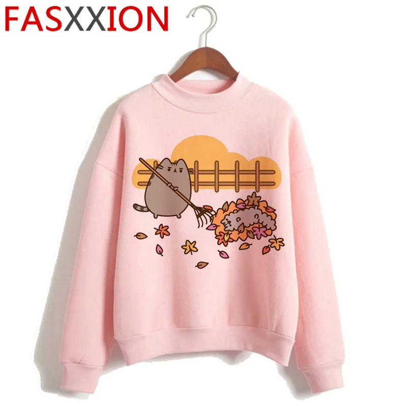 Pusheen Kawaii Harajuku корейский стиль толстовки для женщин Ullzang милый кот 90s Забавный мультфильм толстовка графическая мода толстовка женская - Цвет: H4461