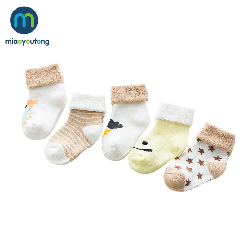 5 Pair High Quality Thicken Cartoon Comfort Cotton Newborn Socks Kids Boy New Born Baby Girl Socks Meia Infantil Miaoyoutong 2