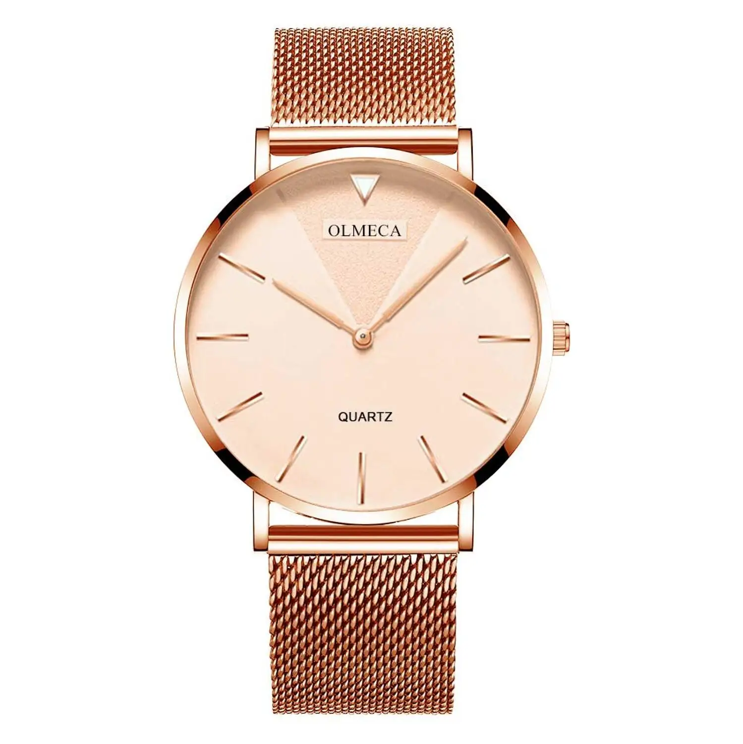 OLMECA женские часы с сетчатым ремешком, роскошные Брендовые Часы Reloj Mujer, водонепроницаемые кварцевые часы, подарок, Relogio Feminino - Цвет: Rose A