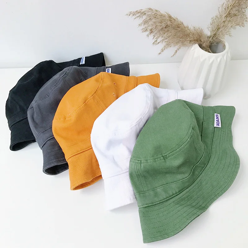 Harajuku Bucket Hats Fisherman Sunshade Hat Woman Men Spring Summer Outdoor Bucket Hats Casual Cotton Green Black White Yellow