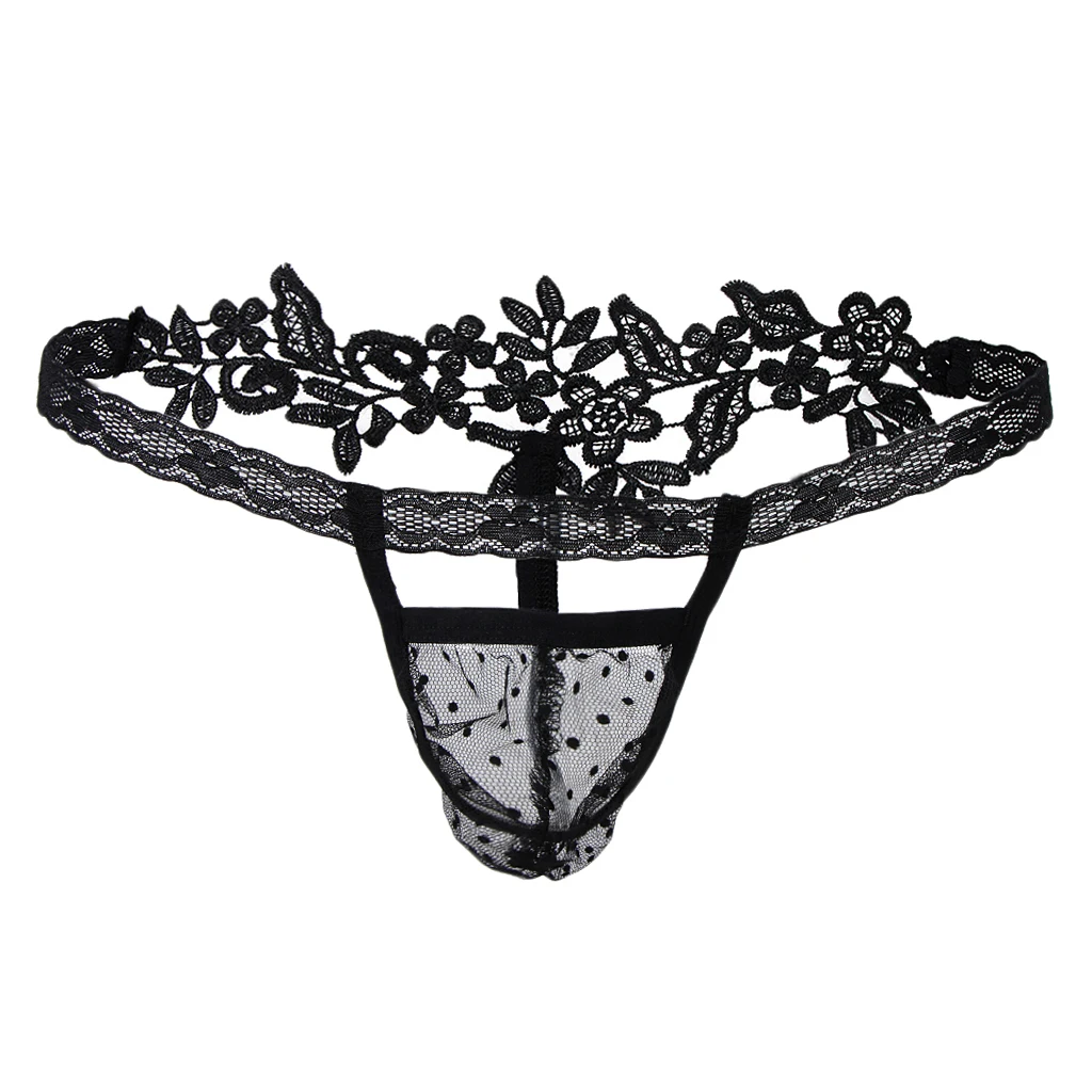 Men’s Sissy Lingerie Sheer Mesh Lace Floral Gay Underwear Pouch T-back Thongs Bikini Jockstrap Panty Briefs Underpants Men’s Sissy Lingerie Sheer Mesh Lace Floral Gay Underwear Pouch T-back Thongs Bikini Jockstrap Panty Briefs Underpants