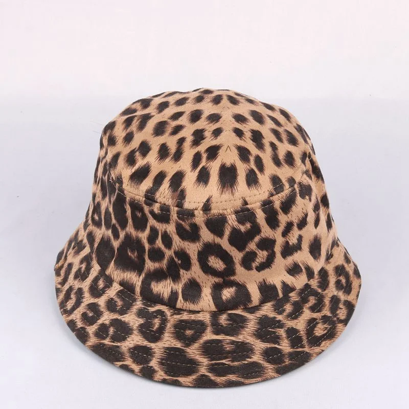 WZCX Leopard Korean Version Women Fisherman'S Hat Fashion Outdoor Casual Tide Spring Autumn Basin Cap Adult Cap