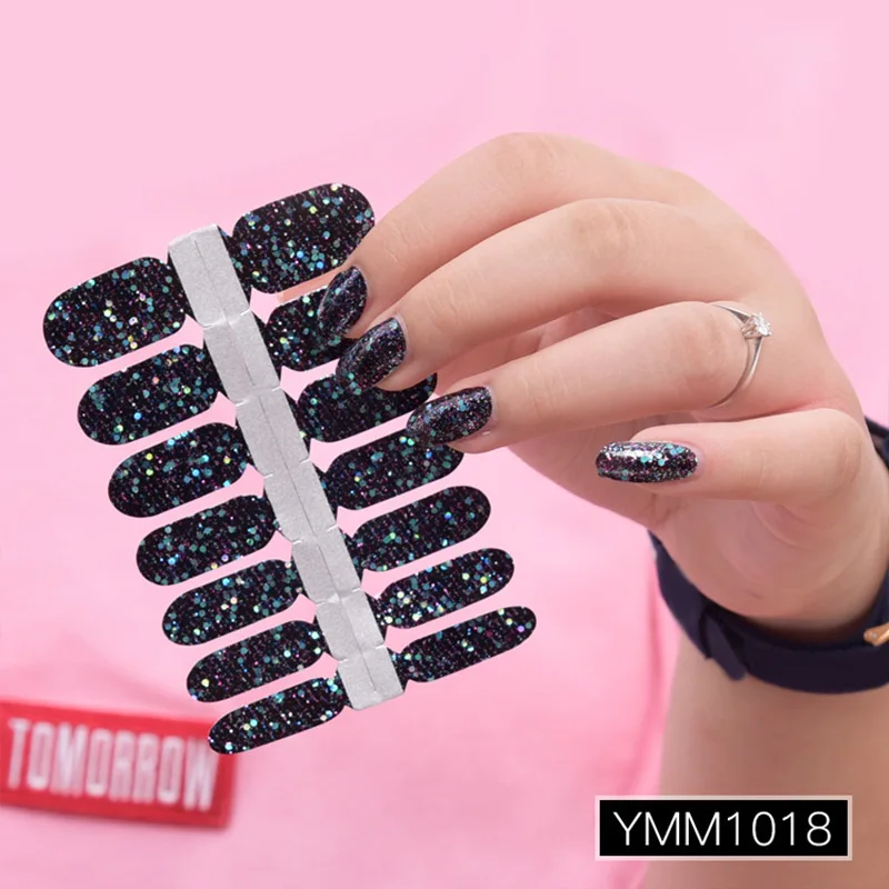 18 Hot sale Nail Art Color Manicure Decor DIY Stickers Nail Glitter Sticker Decor Supplies Decals FRE - Цвет: 18