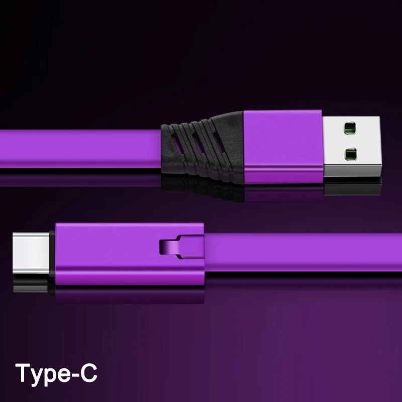 NOHON регенерирующий USB кабель для iPhone Xs Max XR type C многоразовый кабель для быстрой зарядки для samsung huawei USB C кабель Micro USB кабель - Цвет: Purple For Type C