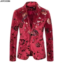 KLV пиджак, очаровательный мужской повседневный костюм, пальто с принтом, вечерние куртки в винтажном стиле с отложным воротником, vestidos fiesta boda veston hombre 9916
