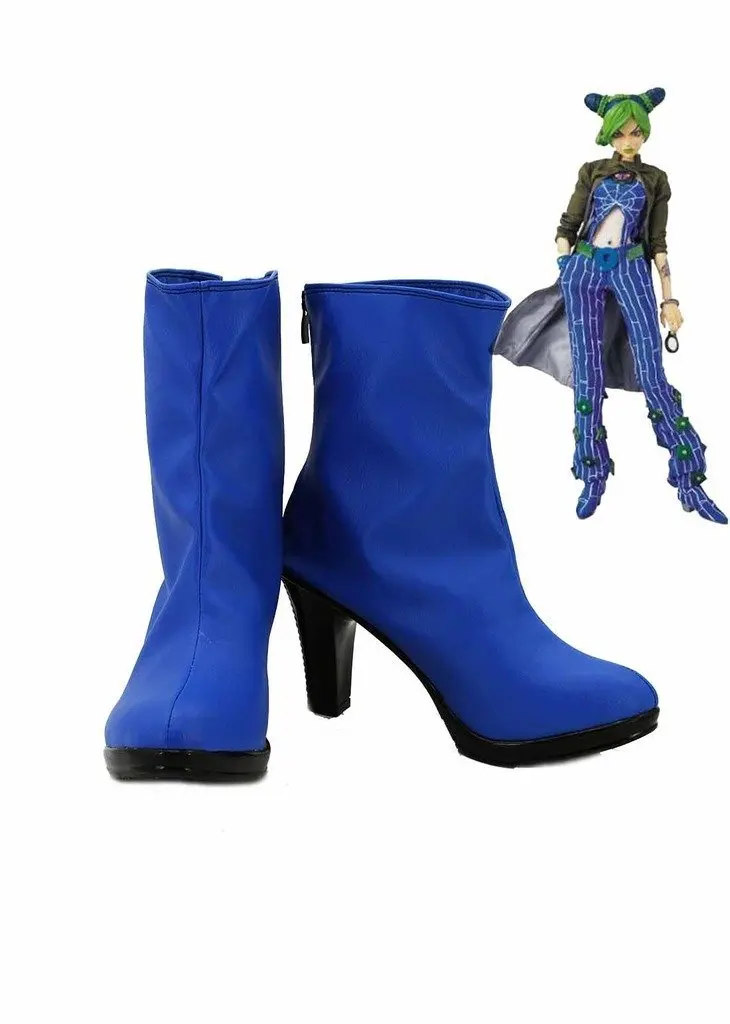 

JOJO'S BIZARRE ADVENTURE 6 Jolyne Kujo Cosplay Shoes Blue Boots Custom Made