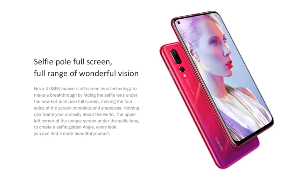 Смартфон HUAWEI nova 4, 6,4 дюймов, полноэкранный, nova 4 Kirin 970, Восьмиядерный телефон, 8 Гб ram, микроинтеллектуальный i7 Android 9,0