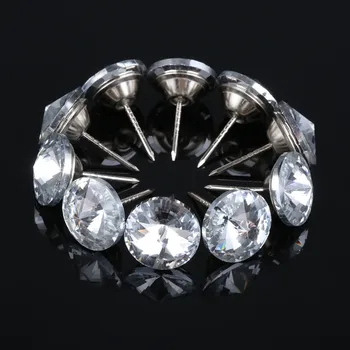 

10Pcs Diamond Crystal Upholstery Nails Decorative Button Tack Studs Pins 20mm Dia Sofa Wall Decoration Furniture Accessories