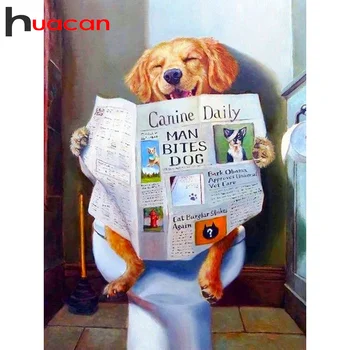 

Huacan 5D DIY Diamond Painting Dog Full Square/Round Diamonds Embroidery Kits Animal Decorations Home
