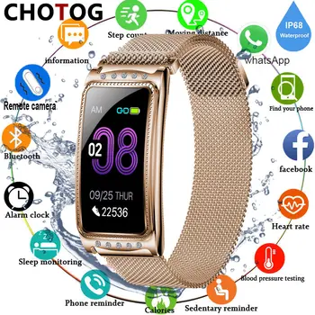 

Smart Watch Ip68 Waterproof Sport Electronic Watch Fitness Tracker Blood Pressure Heart Rate Monitor Watch Smartwatch Women