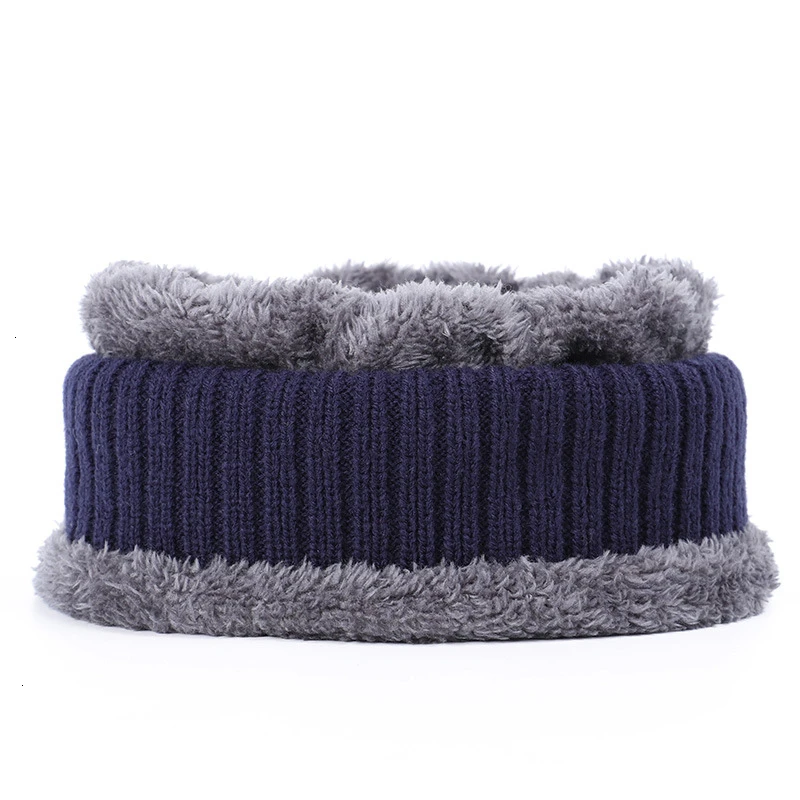 style2 scarf navy Комплект из 2 предметов, зимняя шапочка-шарф, теплая вязаная шапка, толстая вязаная шапка с черепом для мужчин и женщин, зимняя шапка унисекс, вязаная шапка s, 12 цветов - Цвет: style2 scarf navy