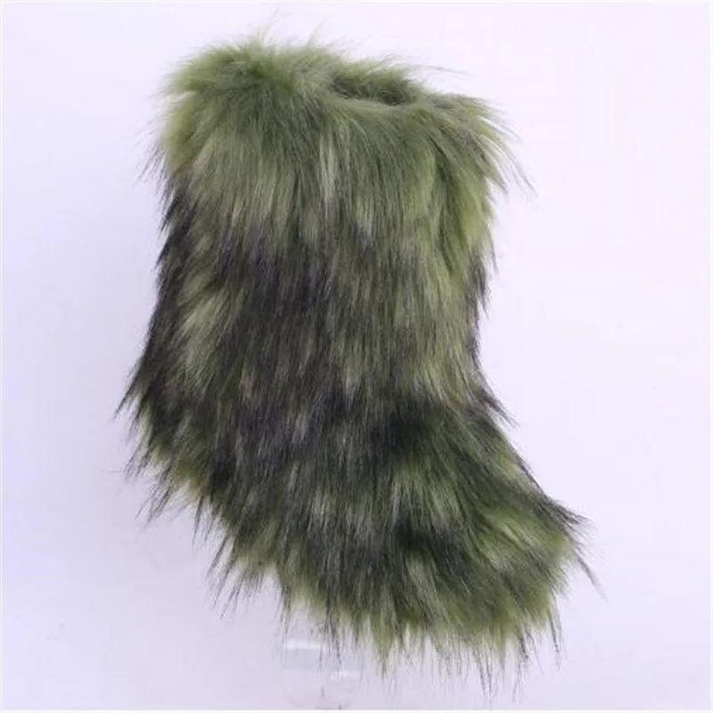 High boots colour Женские зимние ботинки с искусственным лисьим мехом; женская теплая обувь на меху; женские ботильоны; женская обувь на платформе; botas Mujer; цвет белый, черный - Цвет: High boots colour